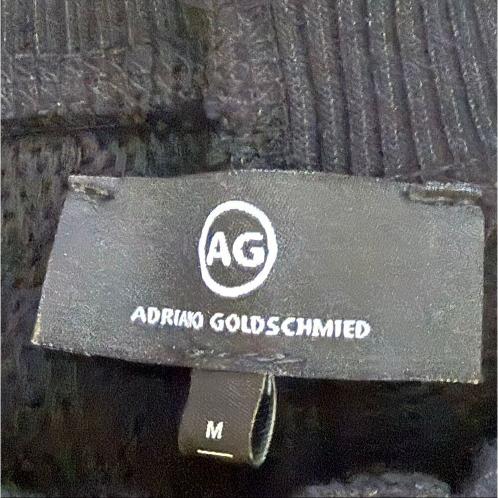 Adriano Goldschmied AG Men’s Black Ribbed Sweatshirt Size M Luxury Knit New - Picture 6 of 8